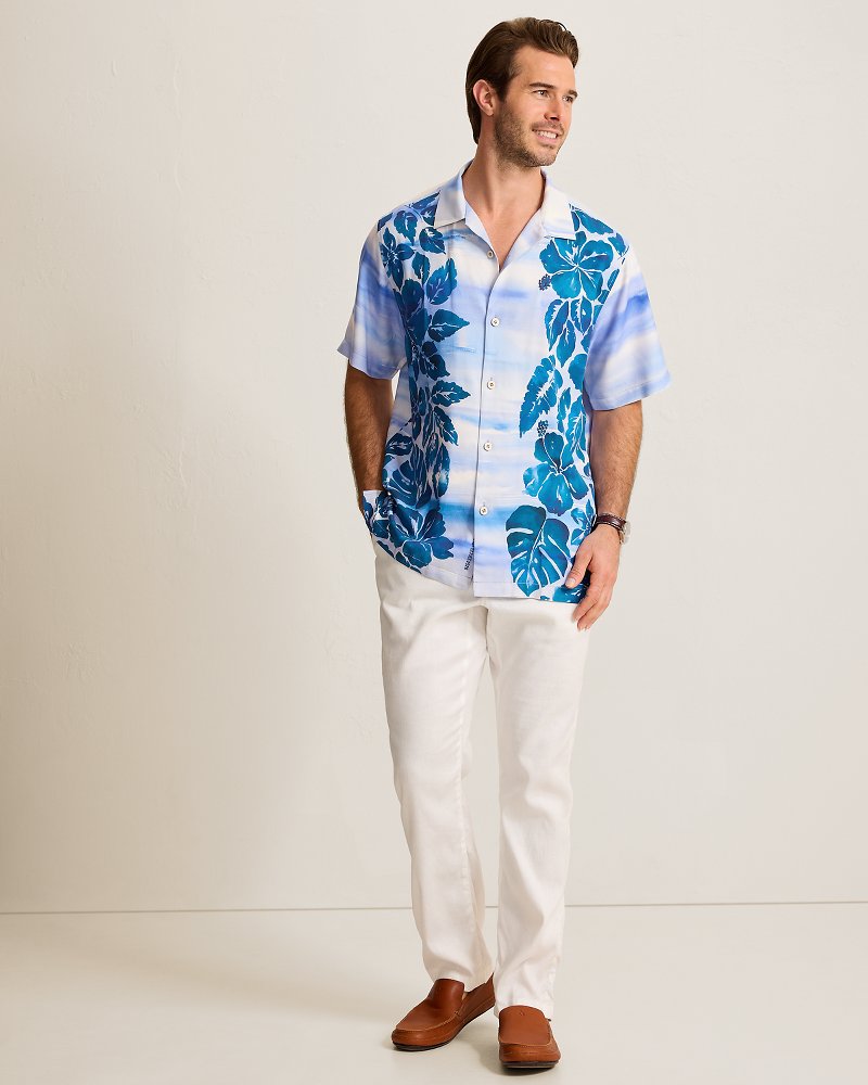 Sapphire Shores Silk Camp Shirt - Dockside Blue
