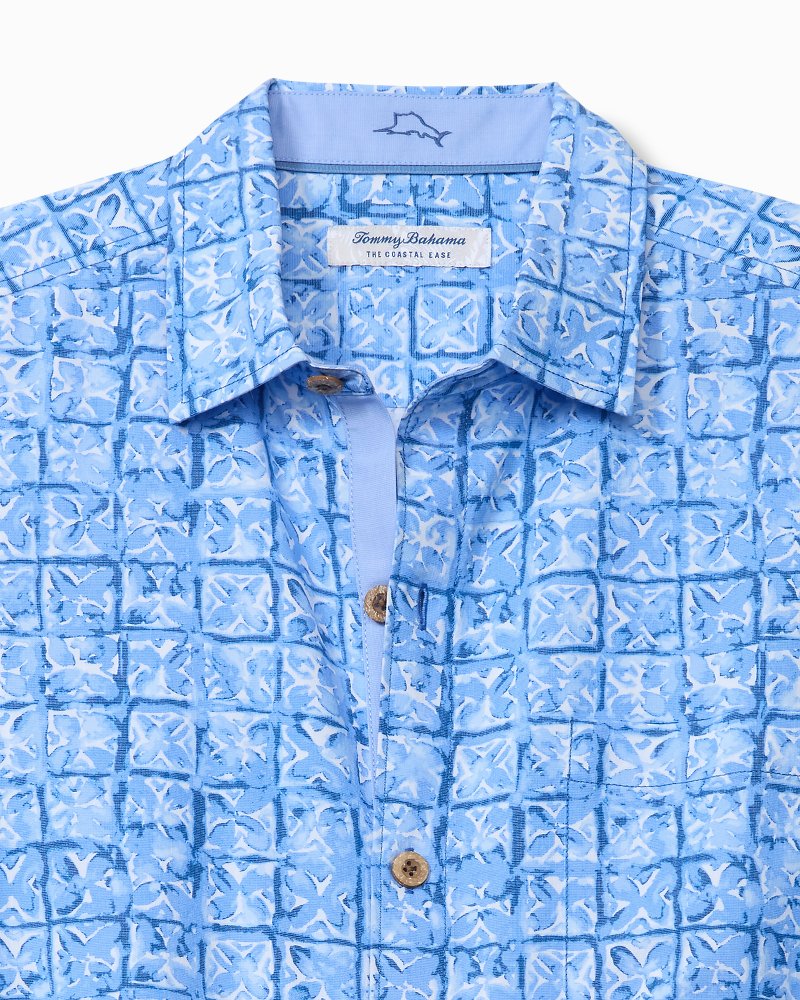 Coastal Ease Carrico Tiles IslandZone Camp Shirt - Dusty Icicle