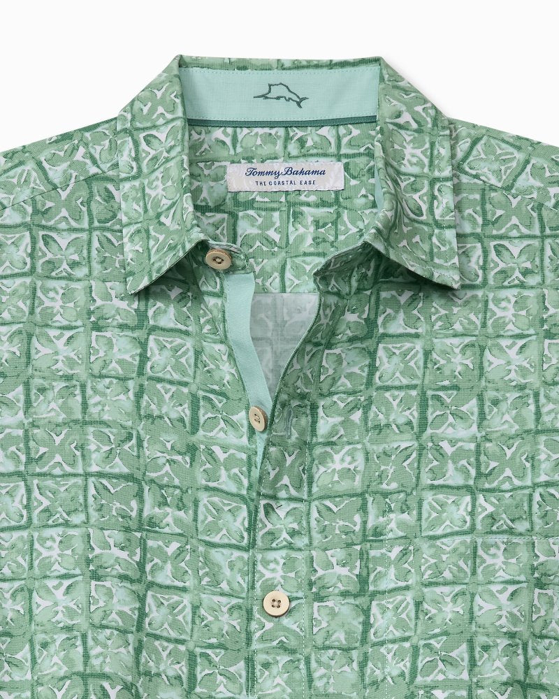 Coastal Ease Carrico Tiles IslandZone Camp Shirt - Zephyr Green