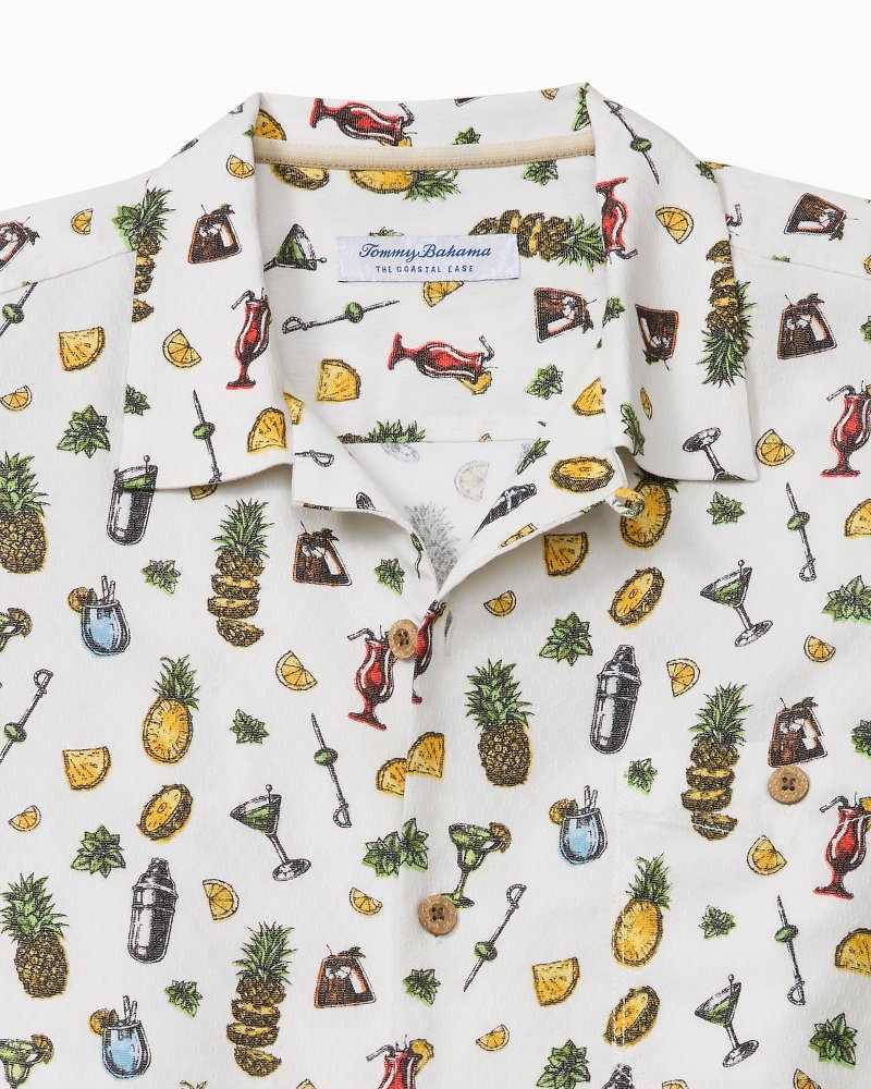 Coastal Ease Shake &amp; Sip IslandZone Camp Shirt - Light Sanddollar