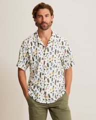 Coastal Ease Shake &amp; Sip IslandZone Camp Shirt - Light Sanddollar