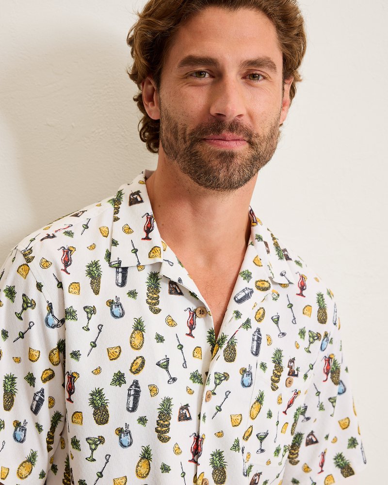 Coastal Ease Shake &amp; Sip IslandZone Camp Shirt - Light Sanddollar