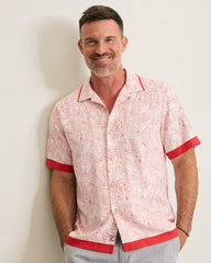 Frond Horizons Silk Camp Shirt - Baked Apple