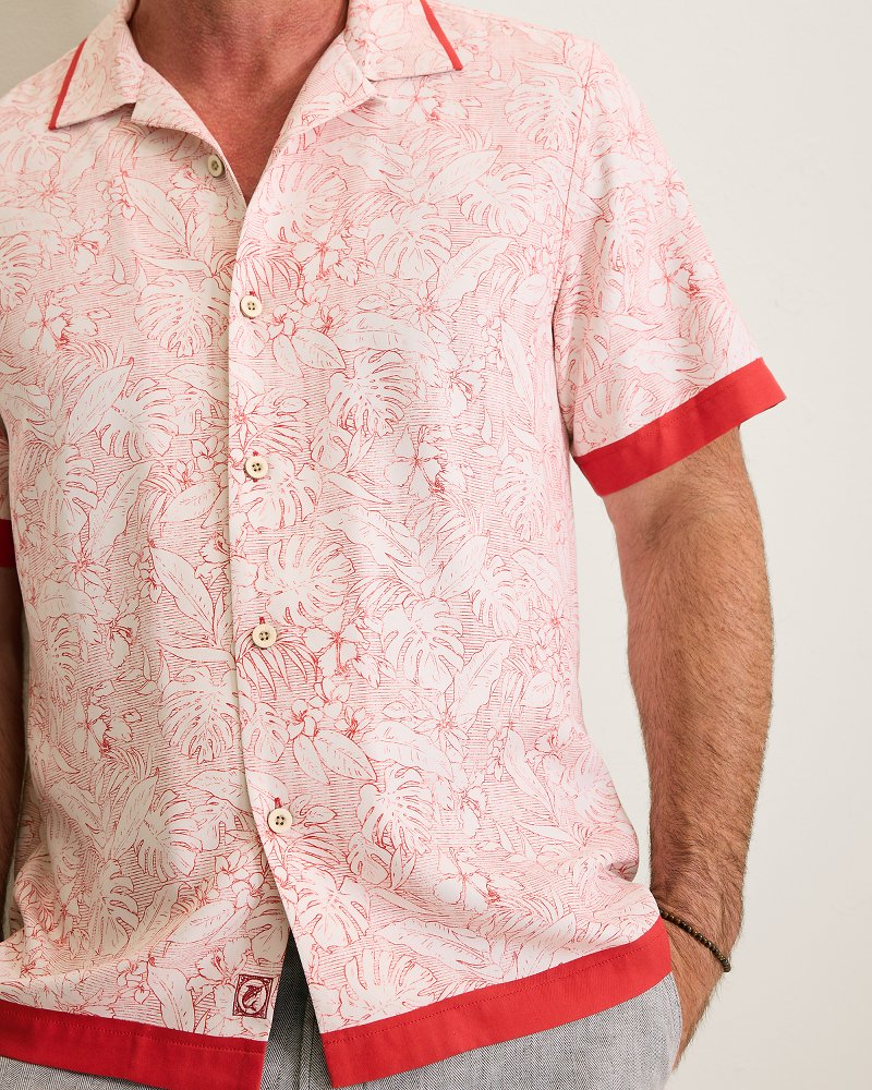 Frond Horizons Silk Camp Shirt - Baked Apple