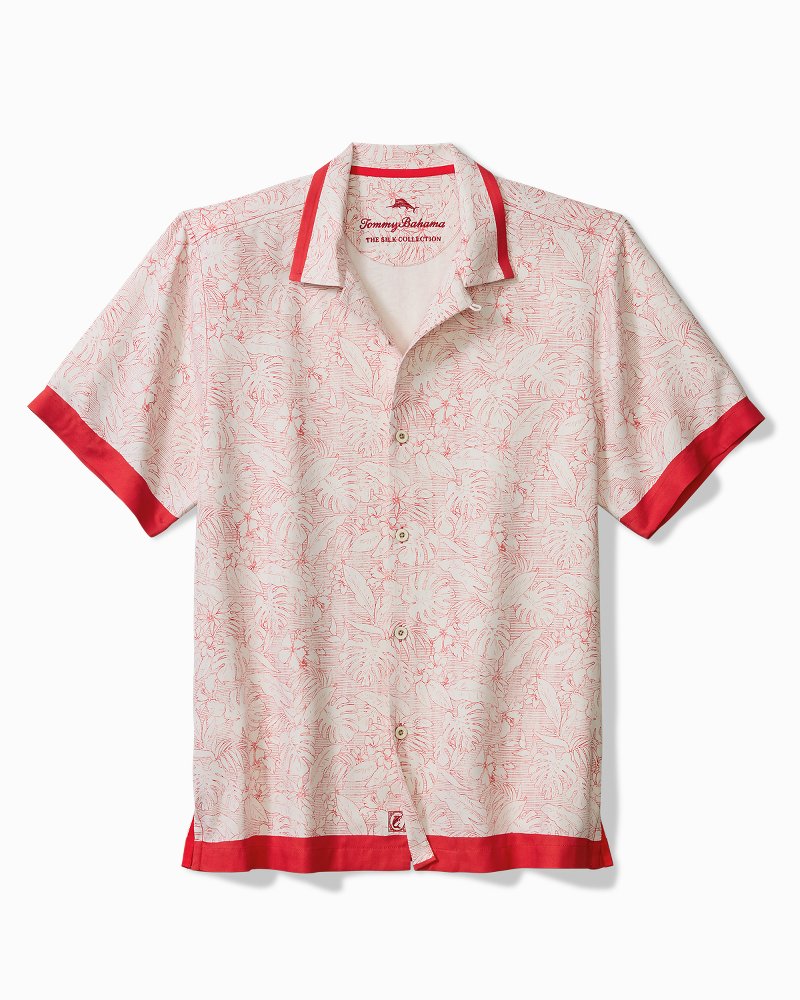 Frond Horizons Silk Camp Shirt - Baked Apple