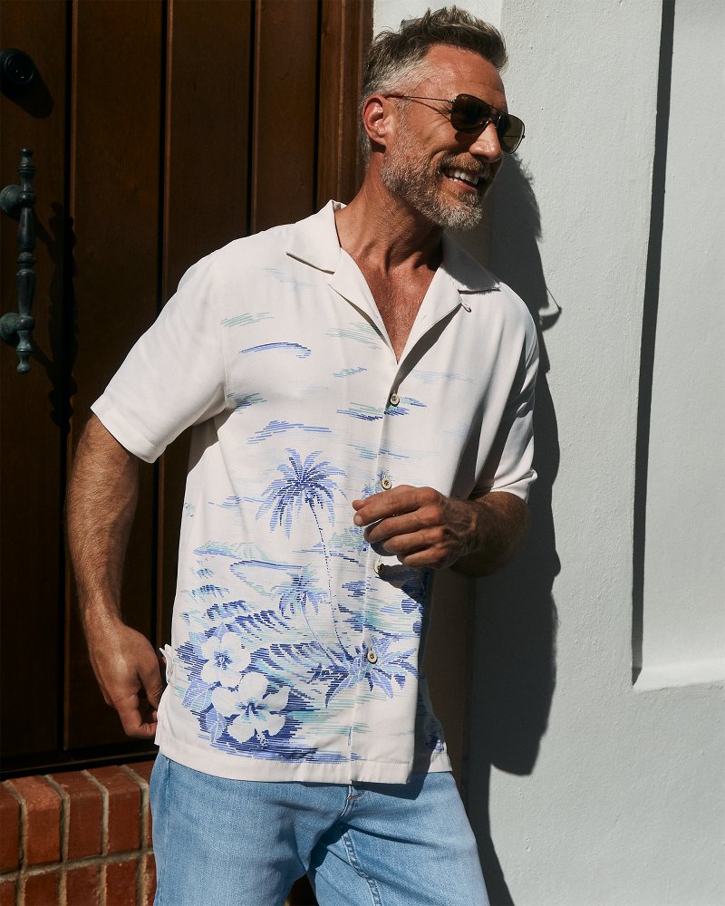 Hideaway Cove Silk Camp Shirt - Continental