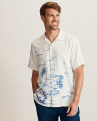 Hideaway Cove Silk Camp Shirt - Continental