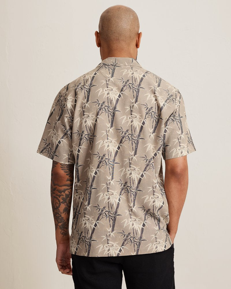 Coastal Ease Bamboo Meadows IslandZone Camp Shirt - Caffe