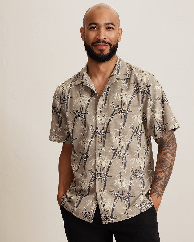 Coastal Ease Bamboo Meadows IslandZone Camp Shirt - Caffe