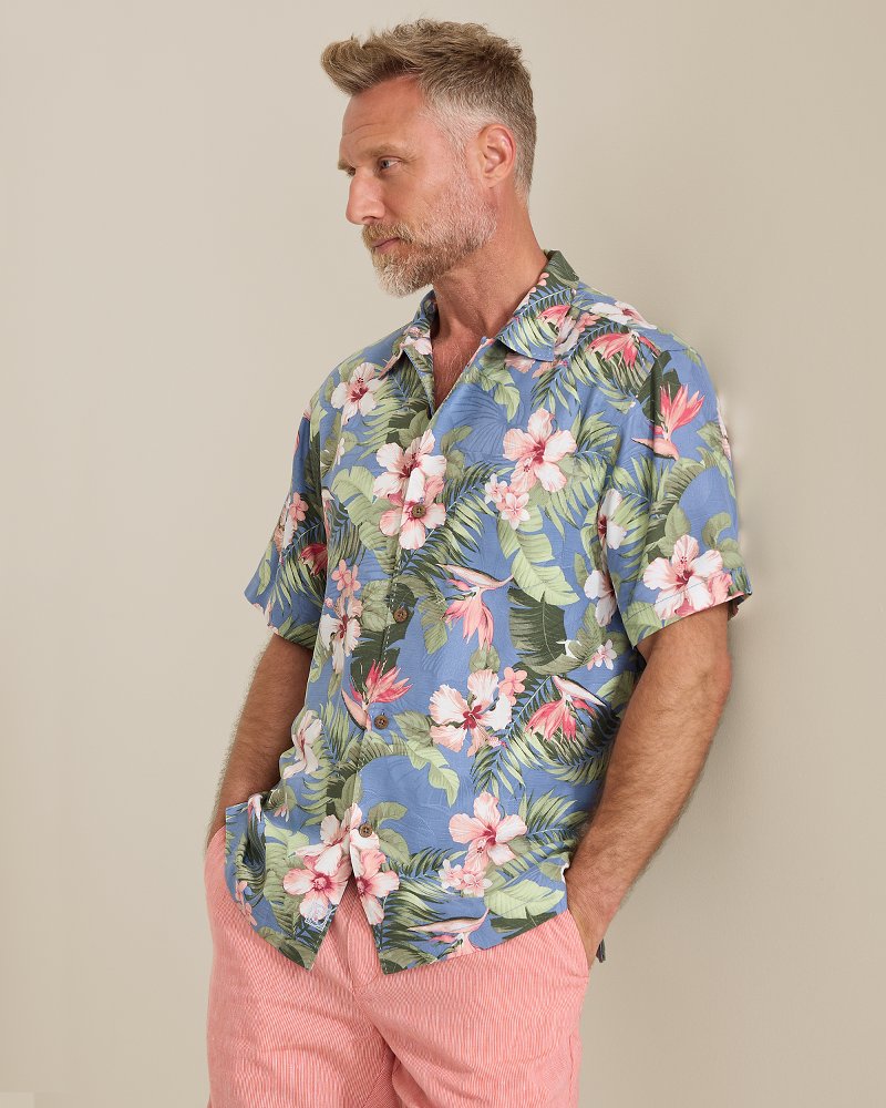 Flora Festival Silk Camp Shirt - Peachy Sweet