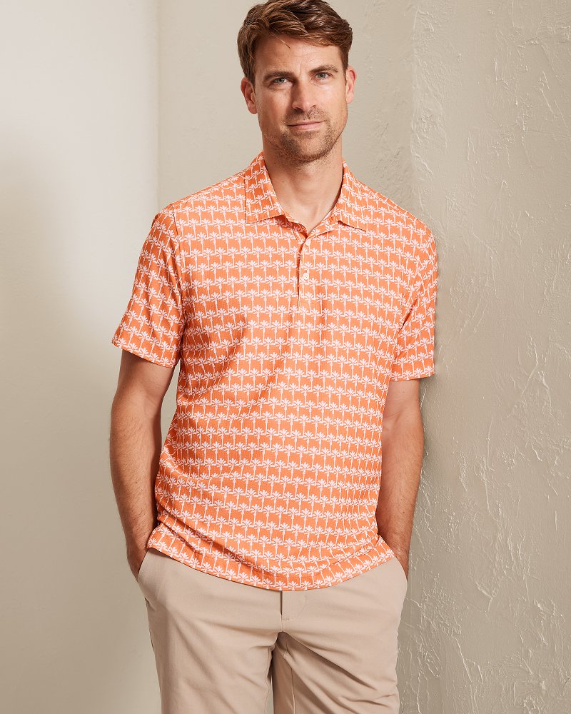 Bahama Coast Palm Reader IslandZone Polo - Dusty Orange