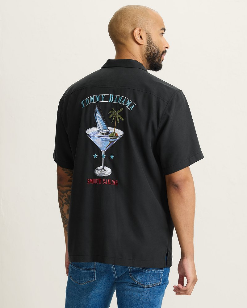 Sailor's Swirl Silk Camp Shirt - Matte Black
