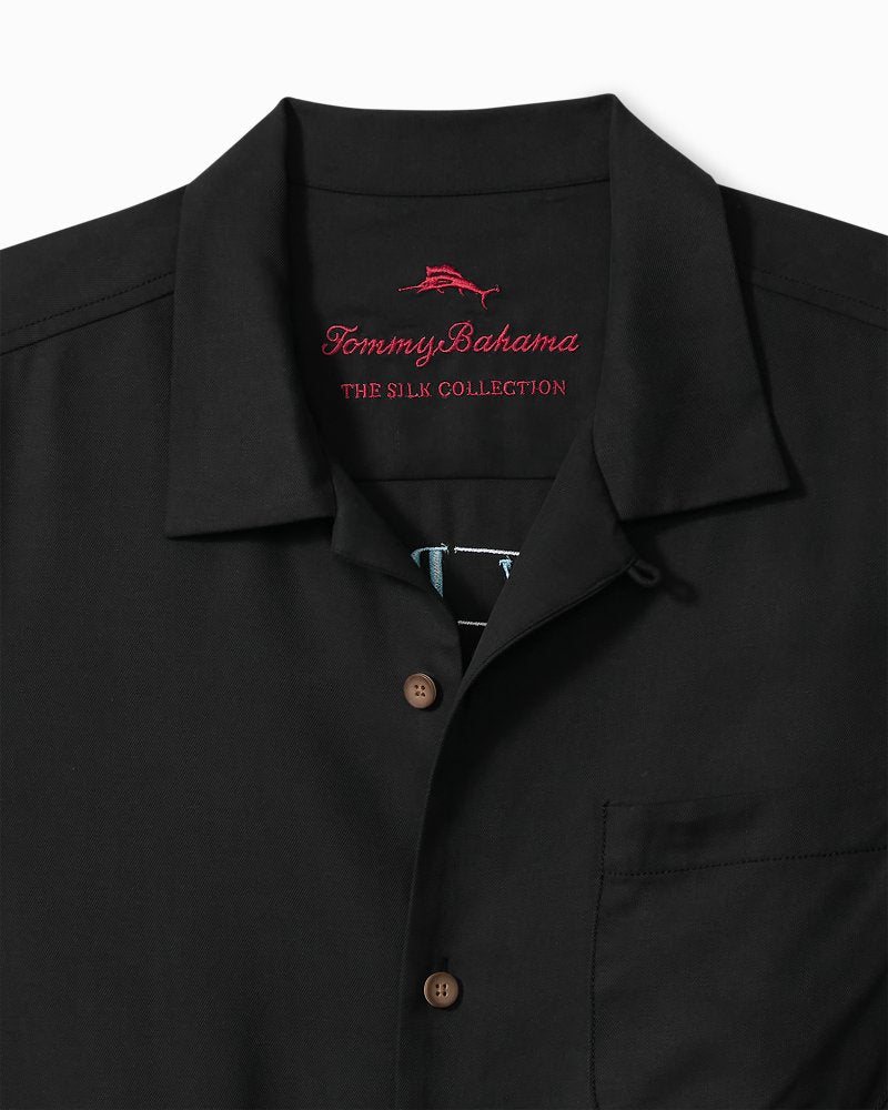 Sailor's Swirl Silk Camp Shirt - Matte Black
