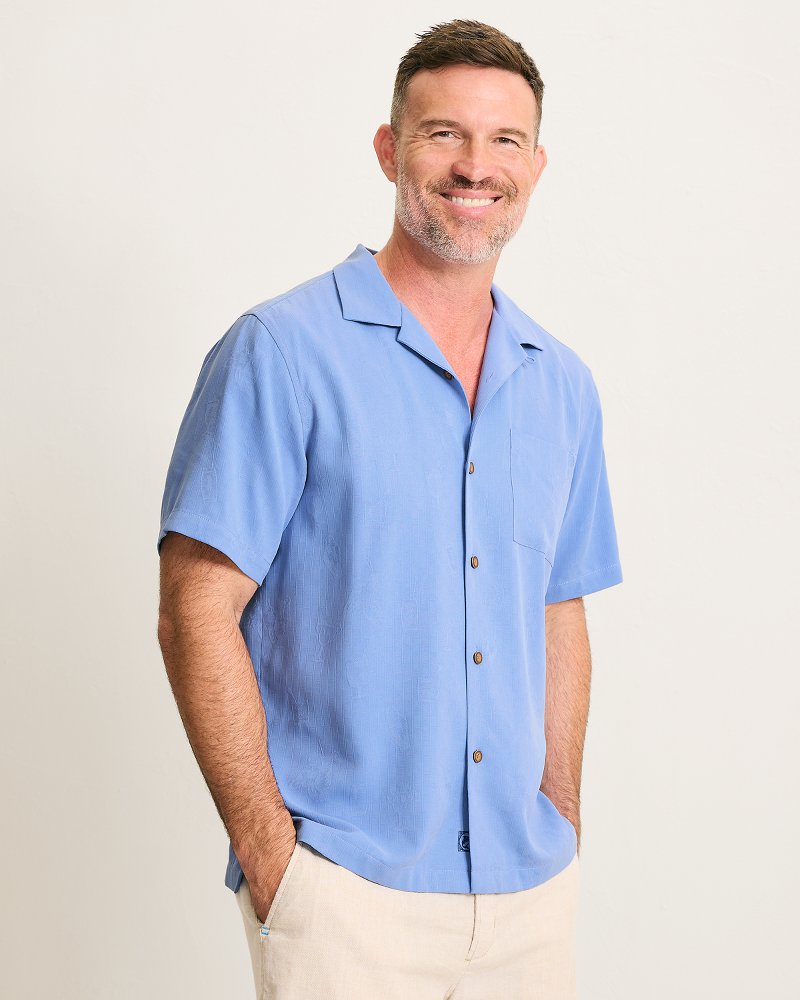 Hangin' With the Guys Silk Camp Shirt - French Blue