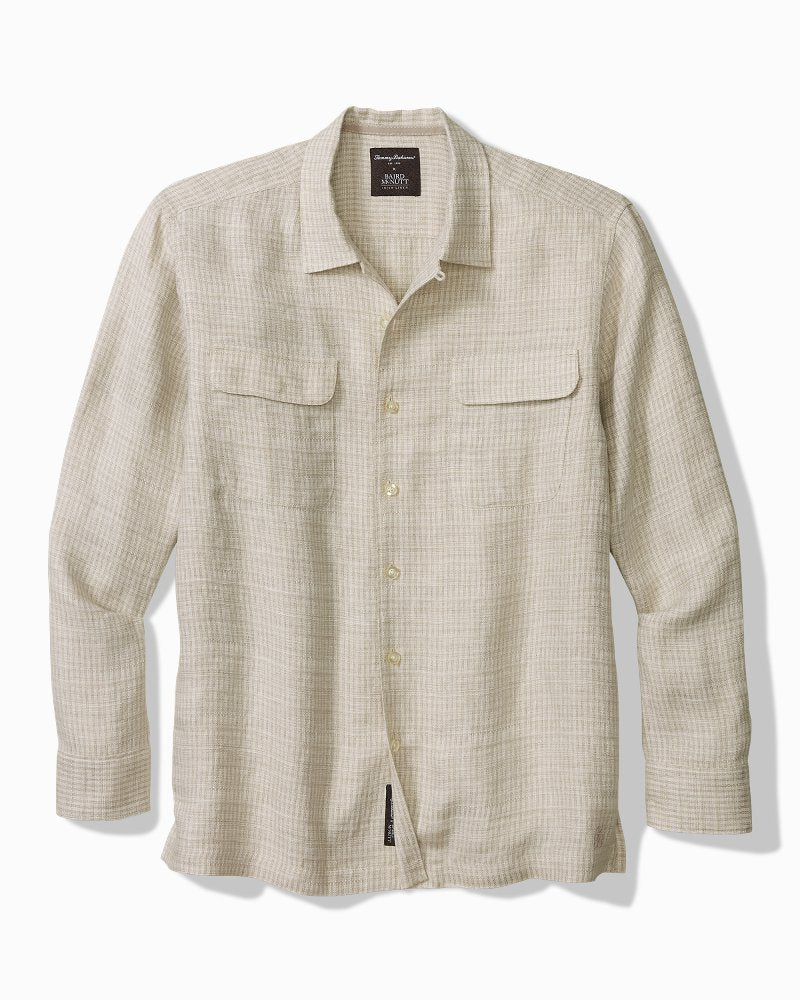 Baird McNutt Plaid Linen Long-Sleeve Shirt - Golden Honey