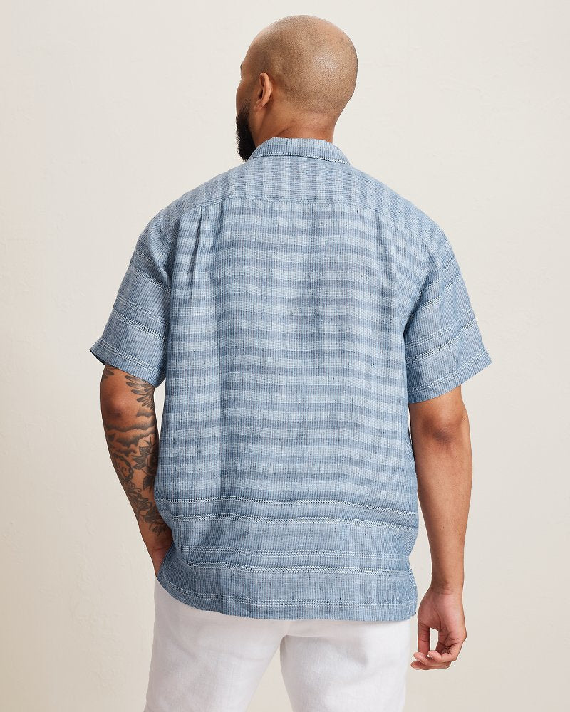 Baird McNutt Clifden Falls Linen Camp Shirt - Island Navy