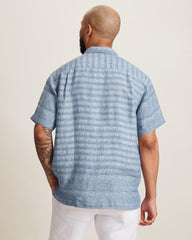 Baird McNutt Clifden Falls Linen Camp Shirt - Island Navy