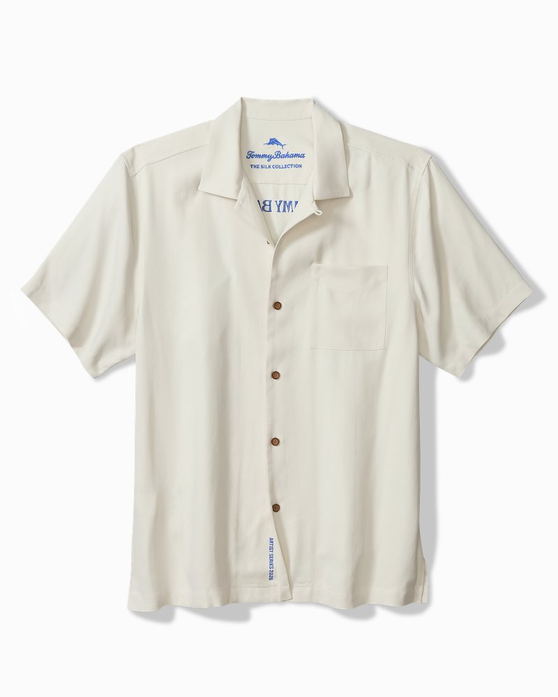 Tide &amp; Time Silk Camp Shirt - Coastal Mist