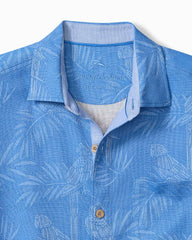 Palm Perch Silk Camp Shirt - Rococo Blue