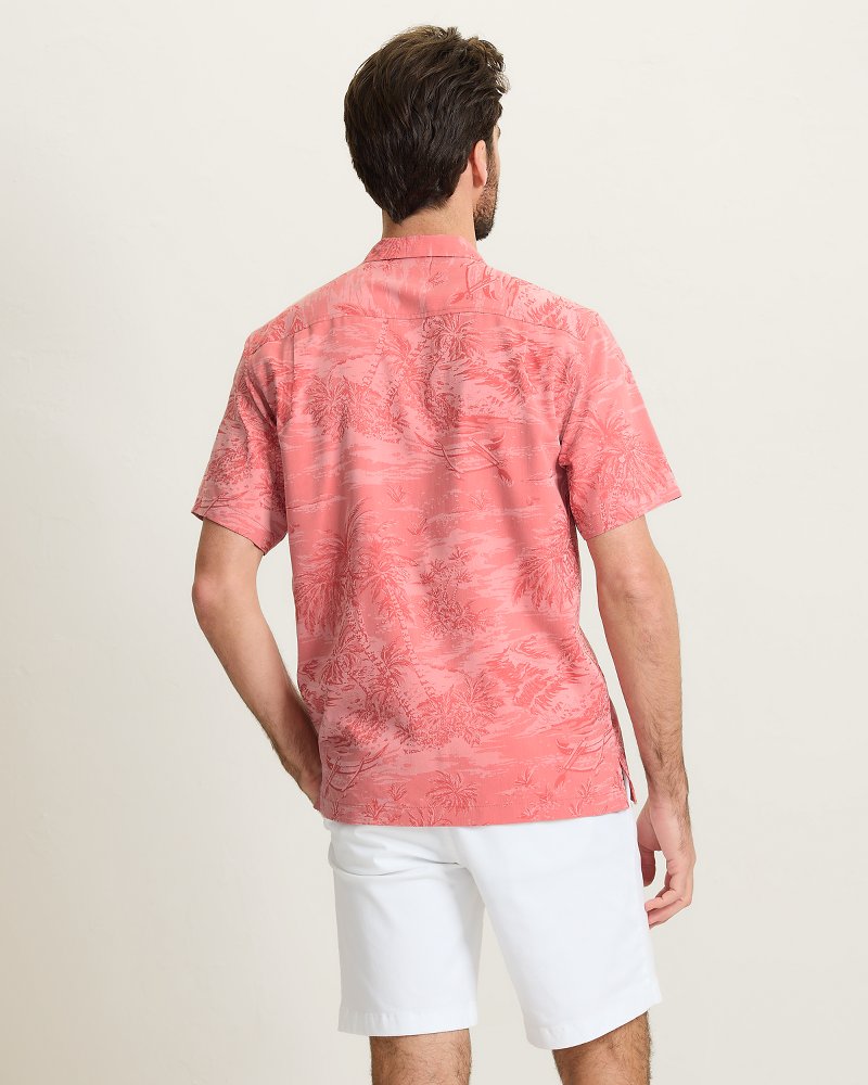 Coastal Ease Palms IslandZone Shirt - Red Sunset