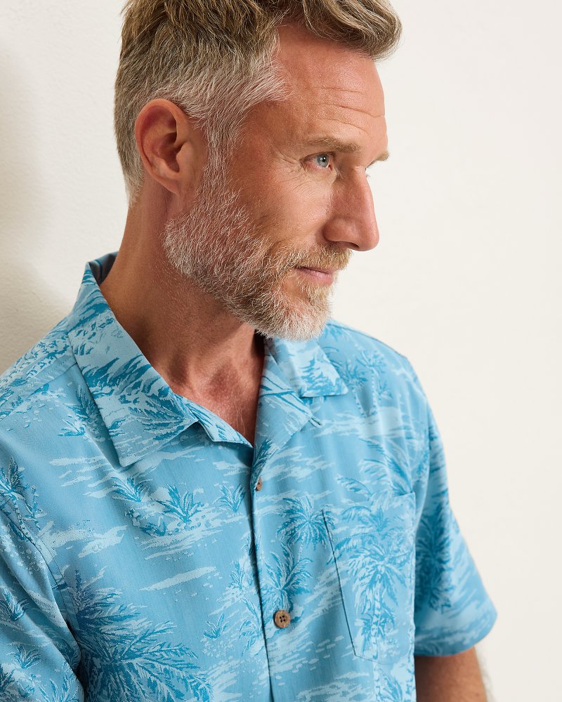 Coastal Ease Palms IslandZone Shirt - Saxony Blue