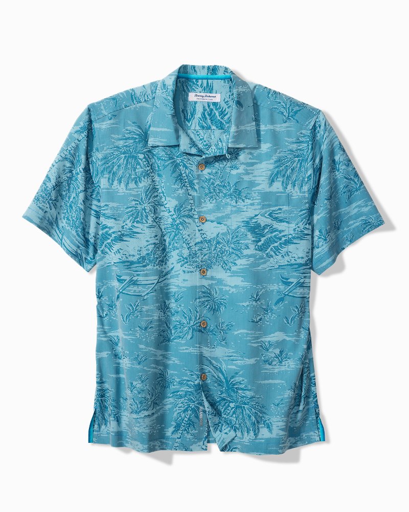 Coastal Ease Palms IslandZone Shirt - Saxony Blue