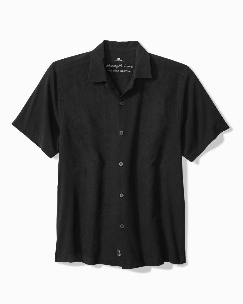 Kona Luxe Border Silk Camp Shirt - Black