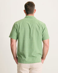 Kona Luxe Border Silk Camp Shirt - Natural Mint