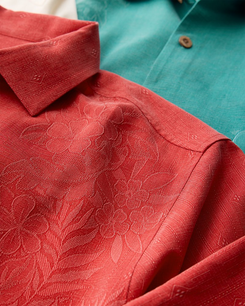 Kona Luxe Border Silk Camp Shirt - Baked Apple