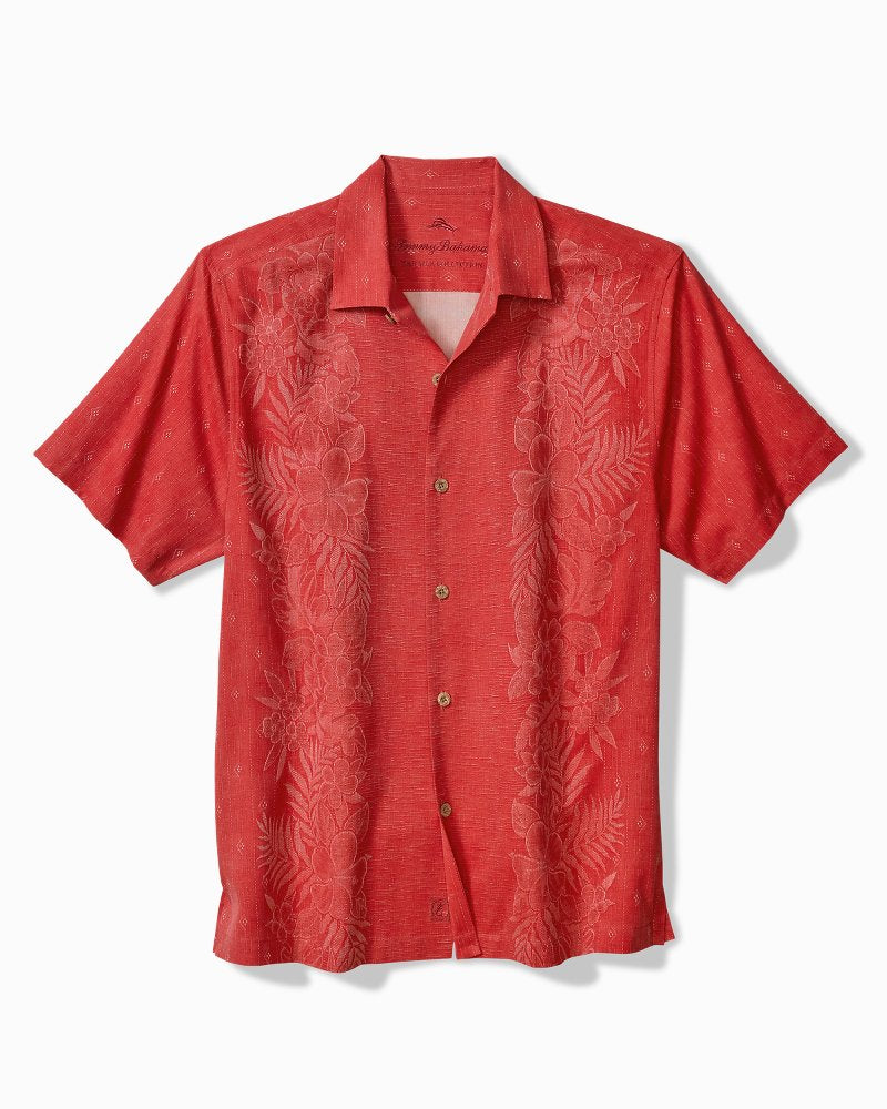 Kona Luxe Border Silk Camp Shirt - Baked Apple