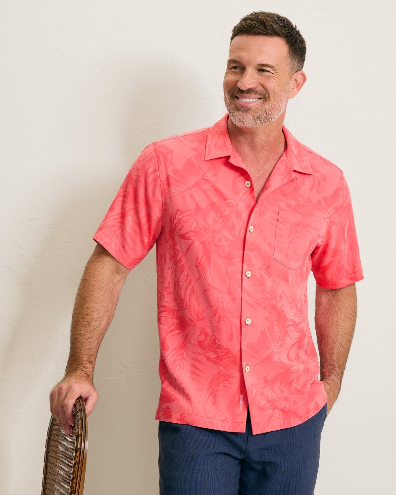 Coastal Ease Botanic Loom IslandZone Camp Shirt - Melon Berry