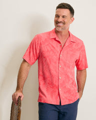 Coastal Ease Botanic Loom IslandZone Camp Shirt - Melon Berry