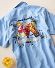 Drinks Well With Others Silk Camp Shirt - Canyon Sky