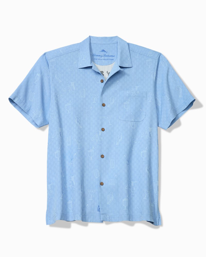 Drinks Well With Others Silk Camp Shirt - Canyon Sky