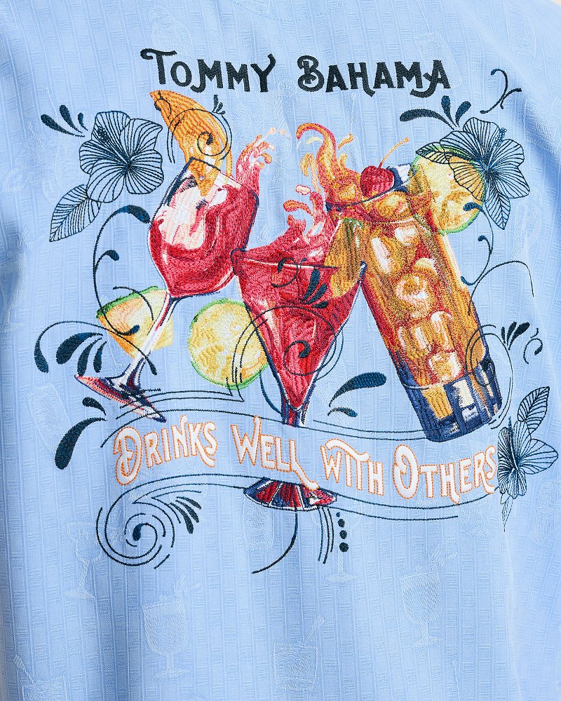 Drinks Well With Others Silk Camp Shirt - Canyon Sky