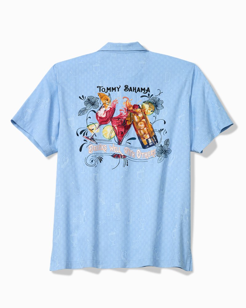 Drinks Well With Others Silk Camp Shirt - Canyon Sky