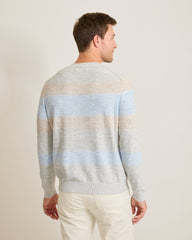 Sorrento Sunset Linen-Blend Crew Sweater - Grey Heather
