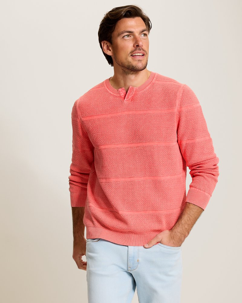 Saltwater Textured Abaco Sweater - Red Ginger