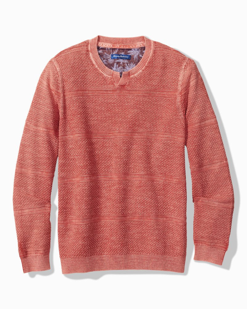 Saltwater Textured Abaco Sweater - Red Ginger