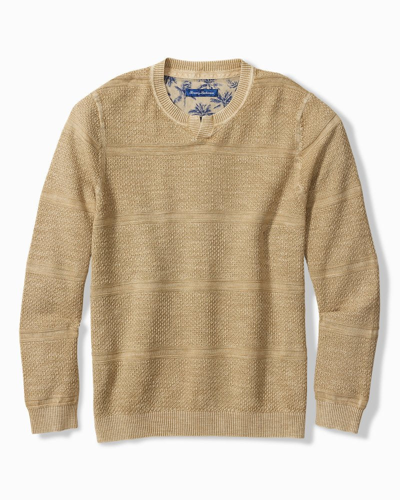 Saltwater Textured Abaco Sweater - Nomad Khaki