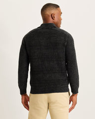 Saltwater Tides Textured Half-Zip Sweater - Black