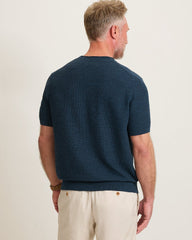 Salthill Pocket Cotton-Blend Crew Sweater - Insignia Blue Heather