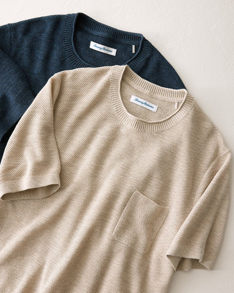Salthill Pocket Cotton-Blend Crew Sweater - Oatmeal Heather