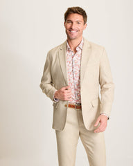 Latigo Beach Linen-Blend Blazer - Stone Khaki