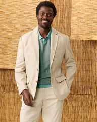 Latigo Beach Linen-Blend Blazer - Stone Khaki