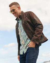 Highland Rocker Leather Jacket - Dark Brown