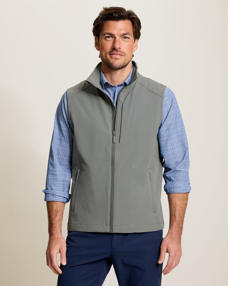 Island Clubhouse Pro Full-Zip Performance Vest - Spa Stone