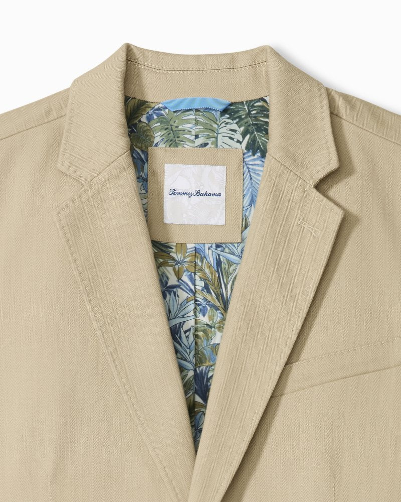 Bayview Herringbone Blazer - Khaki Sands