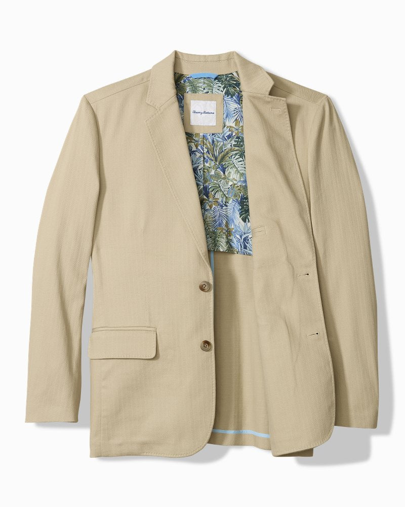 Bayview Herringbone Blazer - Khaki Sands