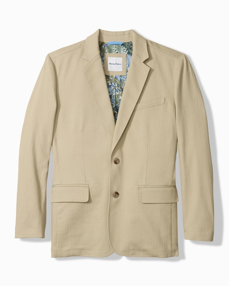 Bayview Herringbone Blazer - Khaki Sands